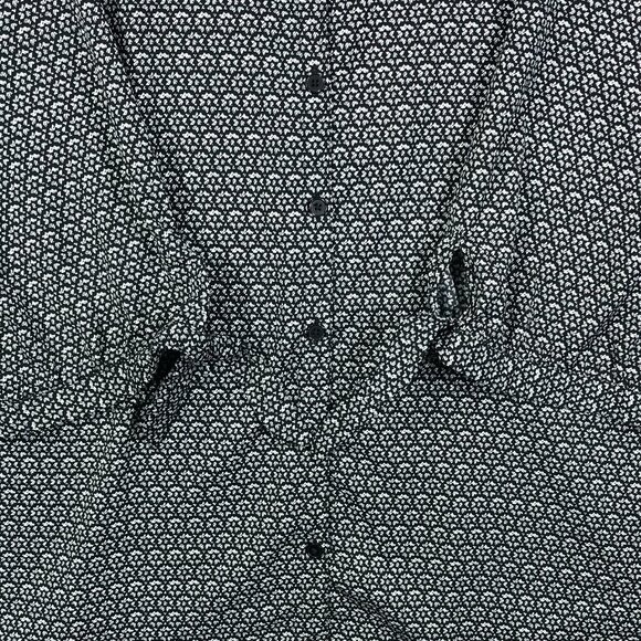 Catherines Top Womens 4X Black White Geometric Button Up Shirt 3/4 Sleeve Blouse - Picture 6 of 14